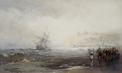 Schiffswrack bei Whitby, um 1870 von Frank Wesley